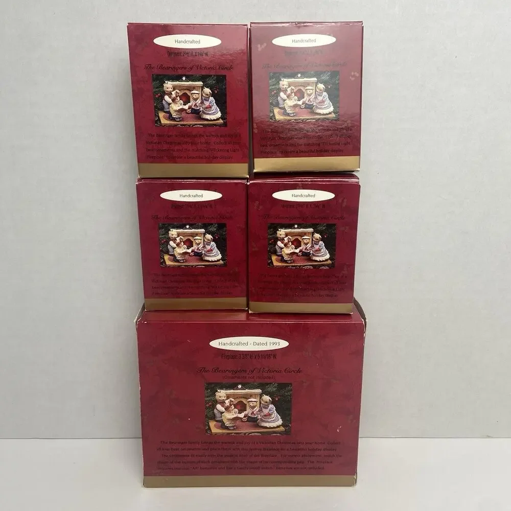 Hallmark The Bearingers Christmas Complete Set with boxes 1993, 5 piece Set
